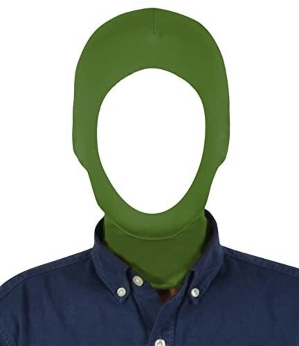 3955 Unisex Face open Zentai Hood Mask for Costume Parties Army Green